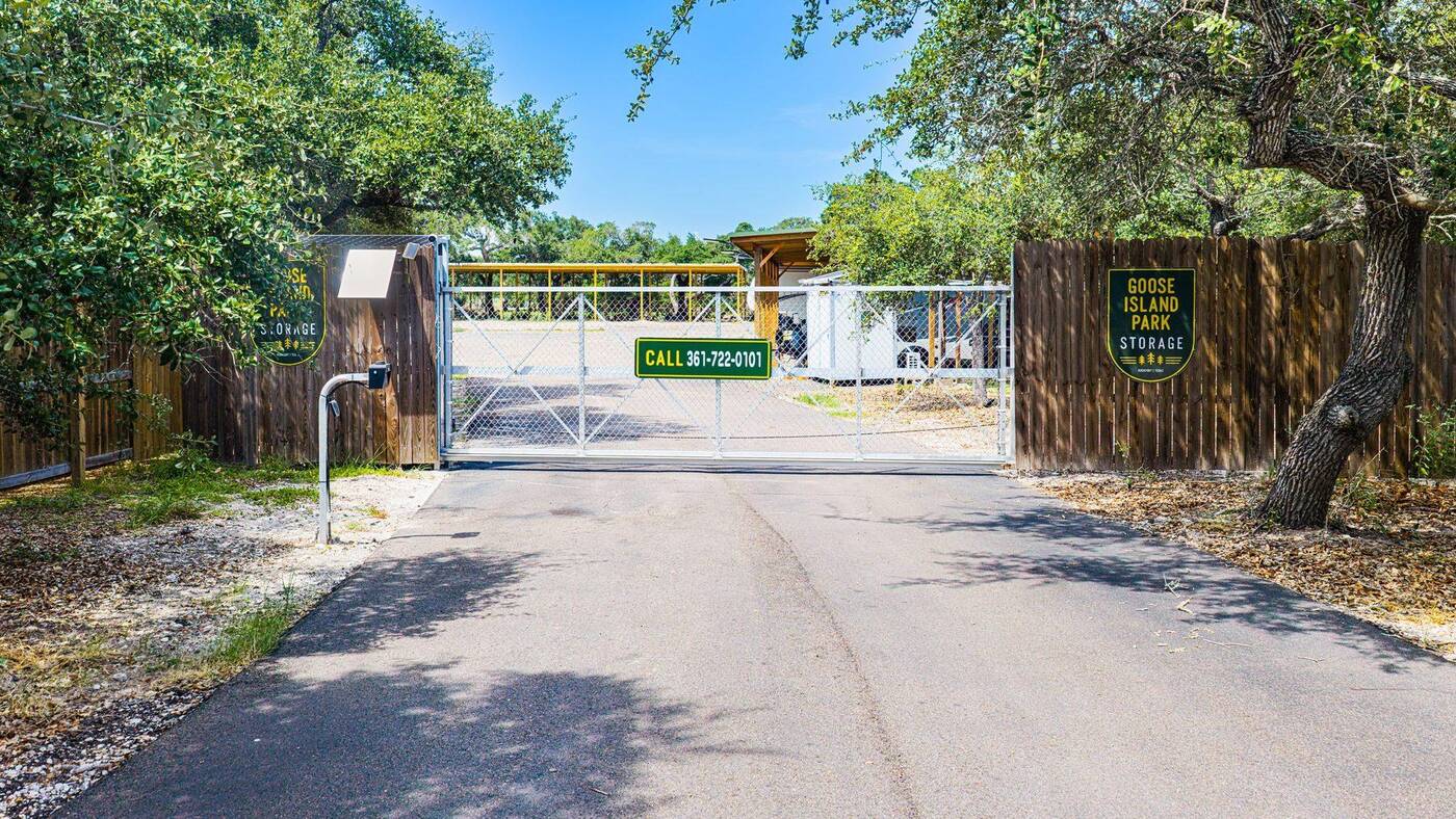 The automated front gate at Goose Island Park Storage